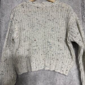 a.n.a Ivory Knit Sweater with Multicolor Flecks